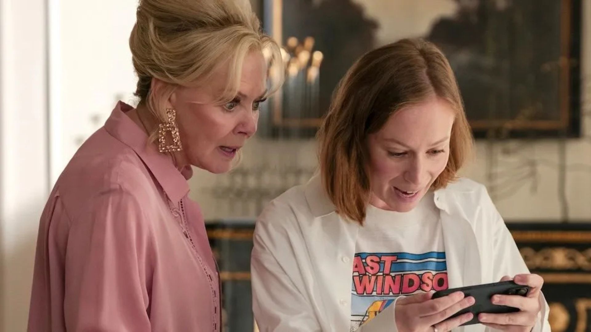 Deborah looks at Ava's phone in shock