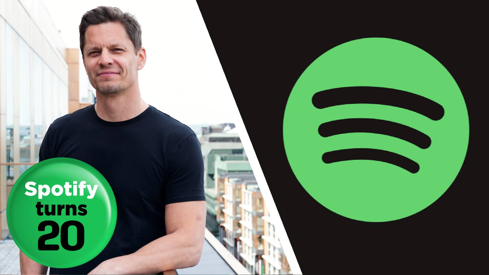 A picture of Sten Garmark from Spotify next to the Spotify logo