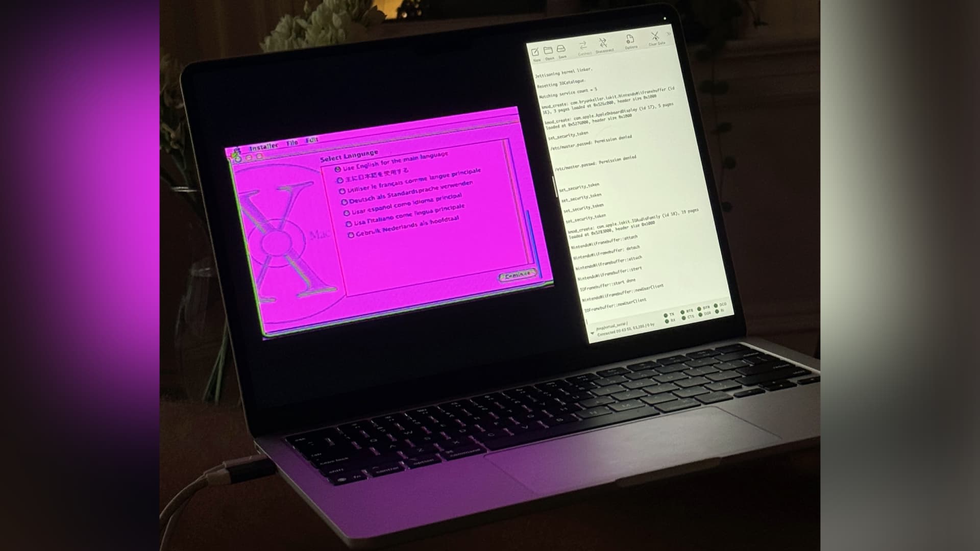 Apple's Mac OS X Cheetah operating system runs on a Nintendo Wii game console.