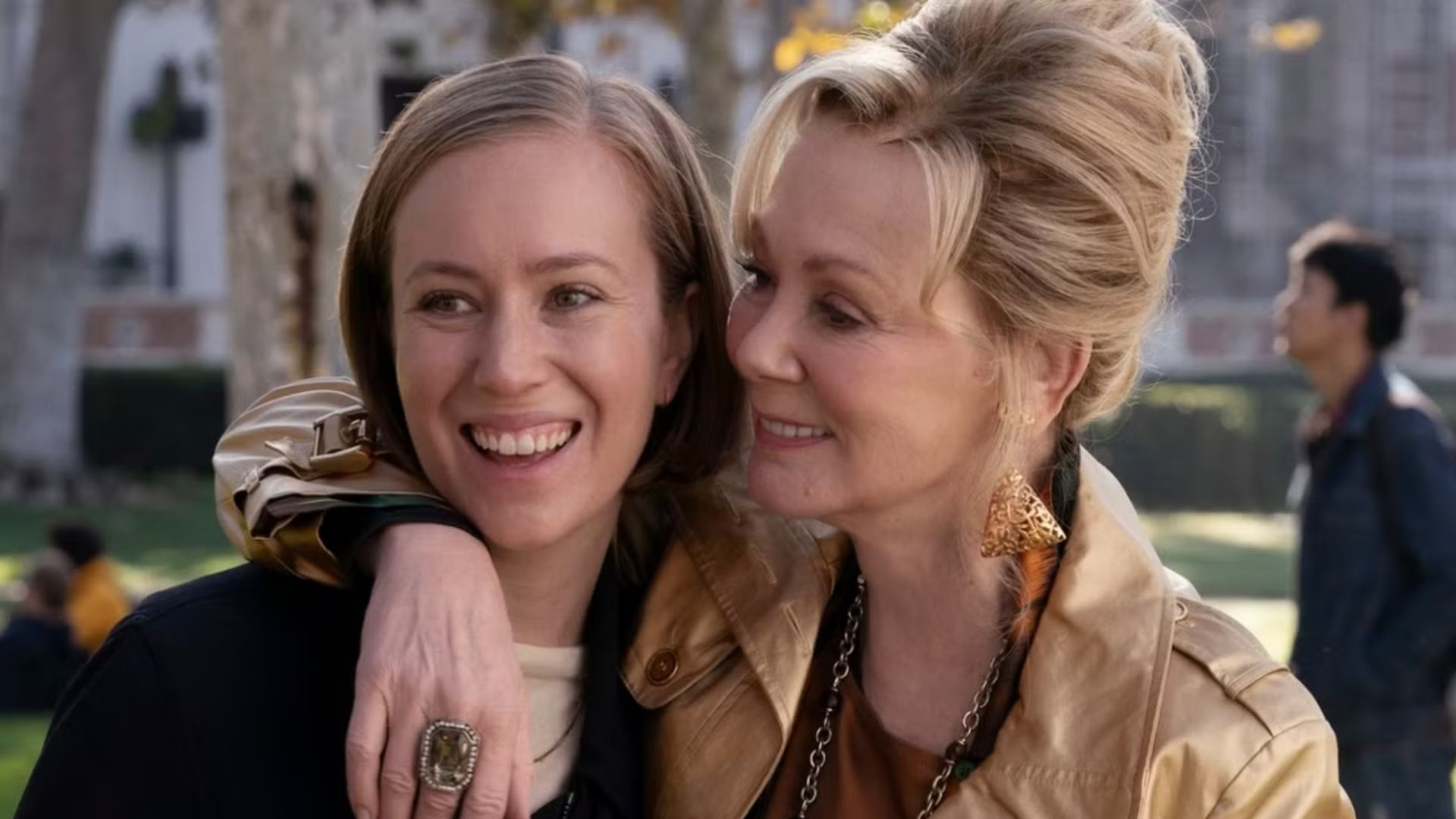 Deborah wraps her arm around Ava's shoulders