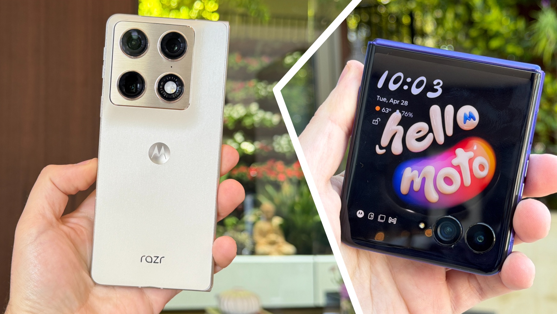 Motorola Razr Fold and Razr Ultra 2026 held in hand