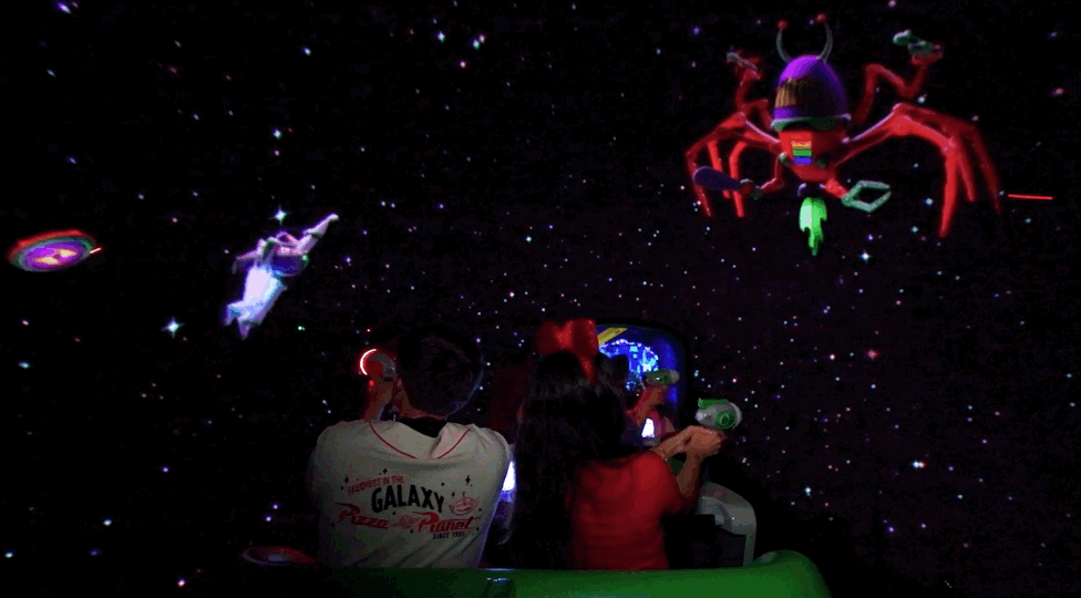 The escape hatch scene on the Buzz Lightyear Space Ranger Spin.