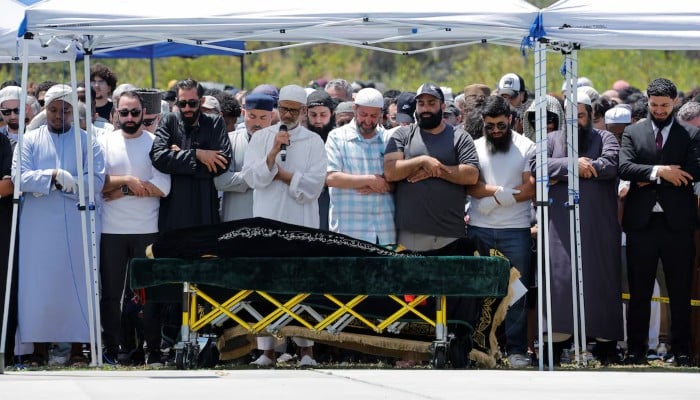 People attend a prayer service for the victims of a shooting at the Islamic Center in San Diego, California, U.S., May 21, 2026. — Reuters