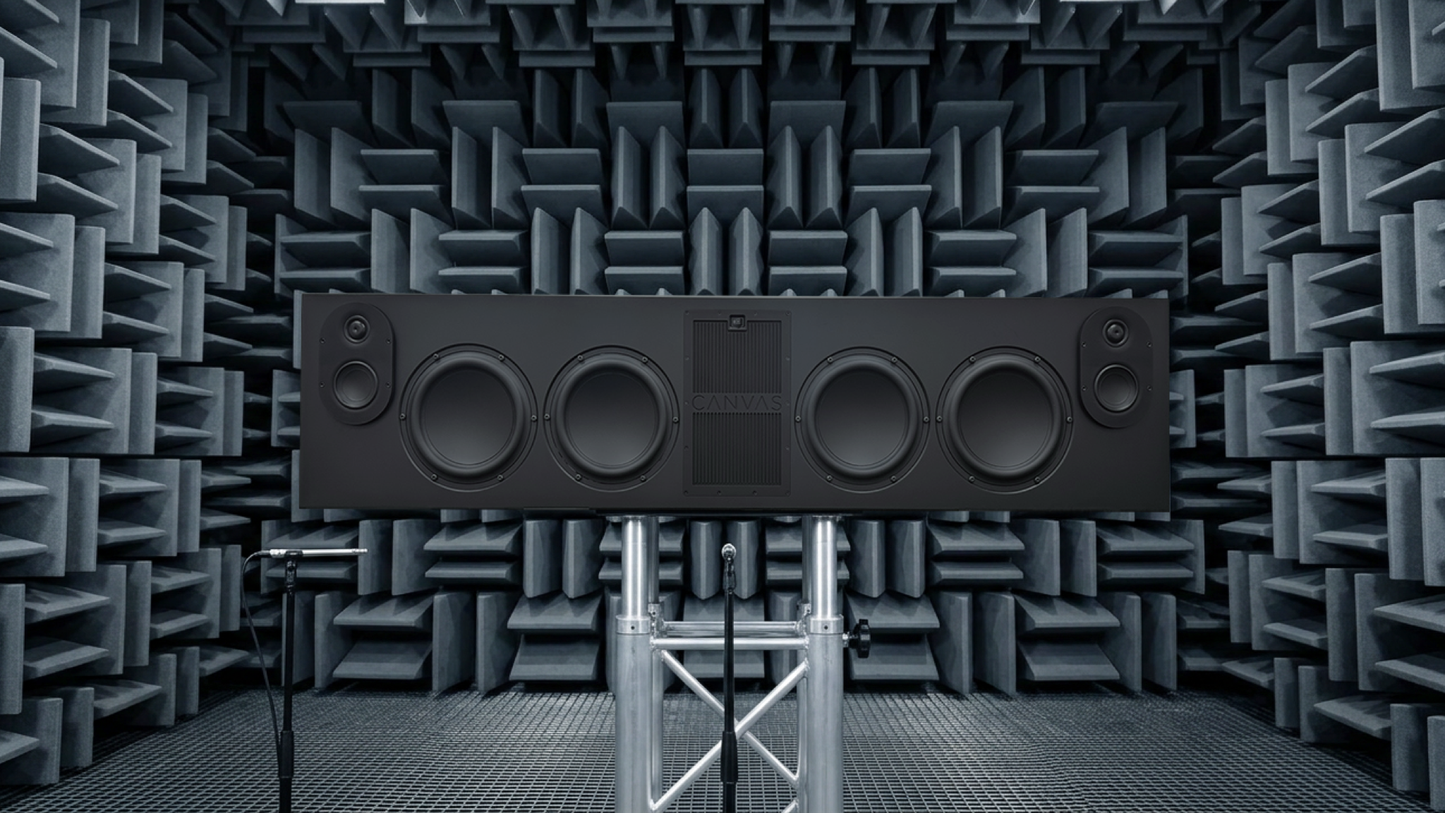 Canvas L soundbar revealed in a sound test room