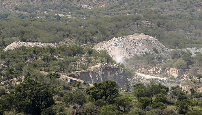 This photograph, taken on May 19, 2026, shows a quarry near Avinashi village in Rajasthan's Neem Ka Thana district. — AFP