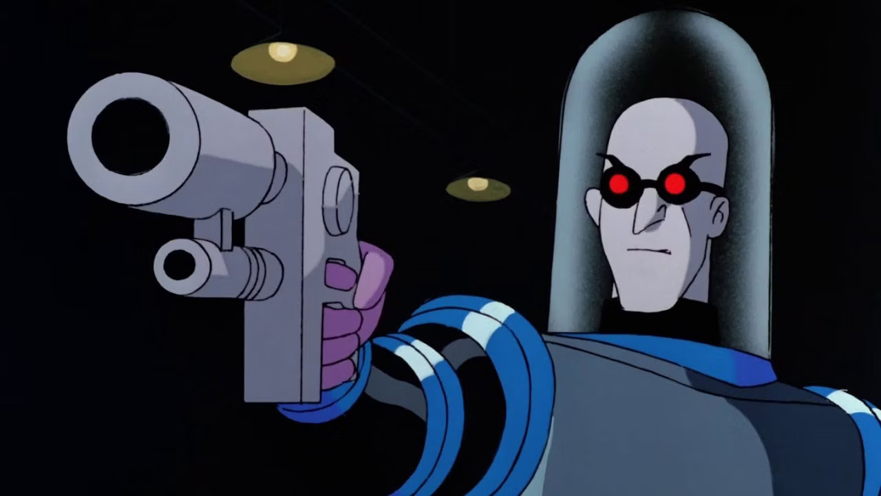 Mister Freeze holds a gun in Batman: The Animated Series