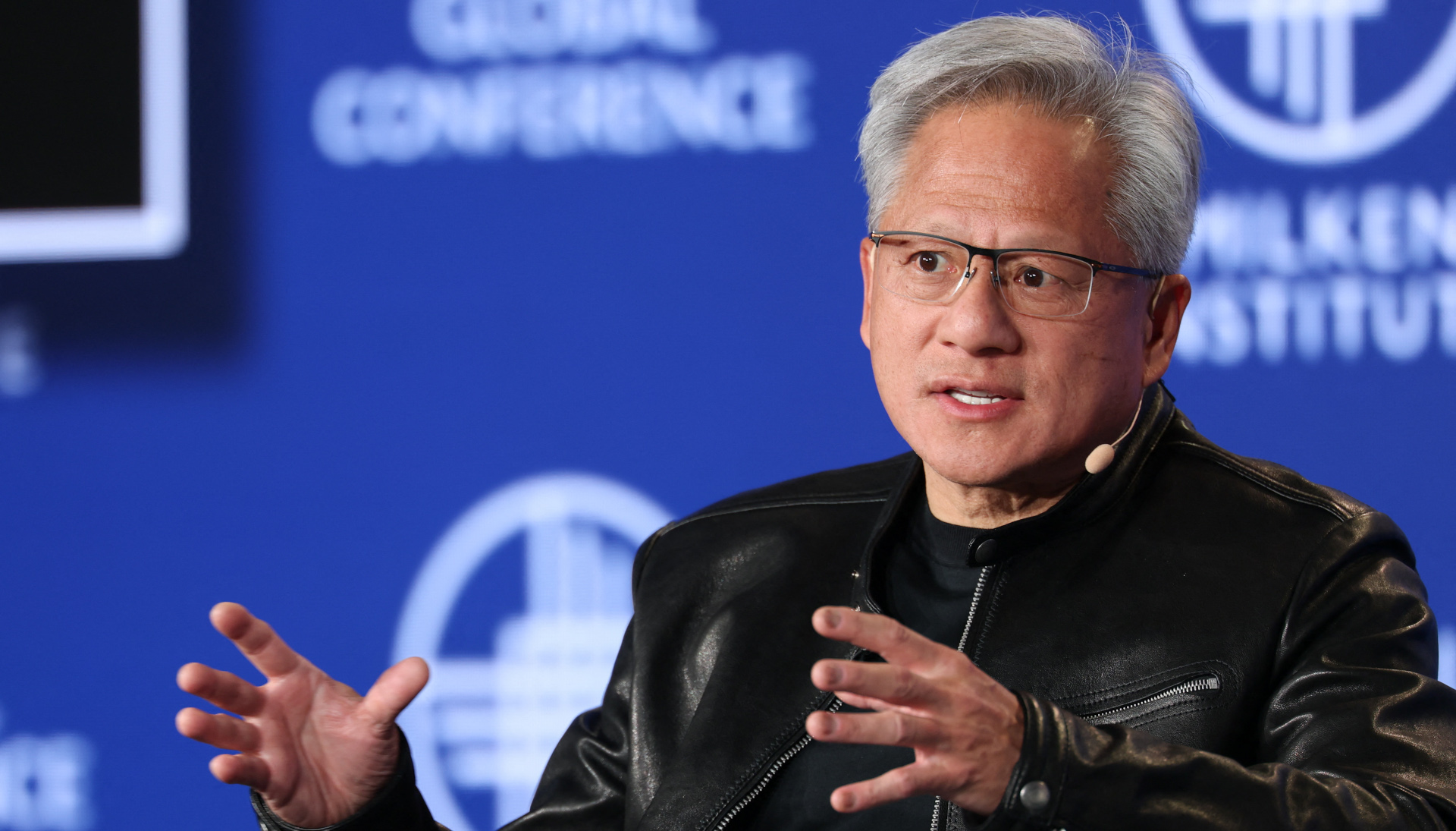 Nvidia CEO Jensen Huang speaks at the Milken Institute event