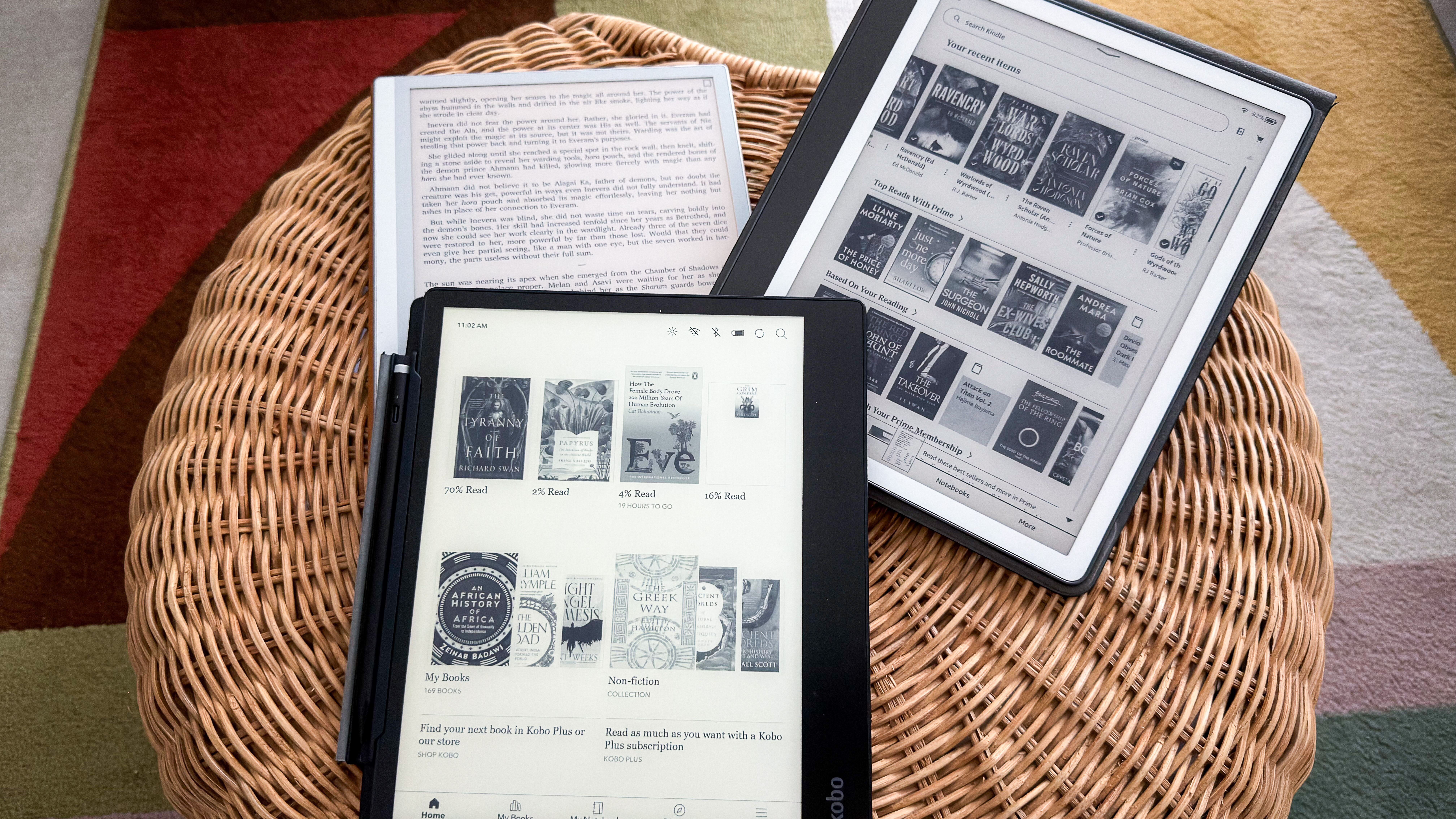 Kobo Elipsa 2E with 2024 Kindle Scribe and 2026 Boox Go 10.3 Gen II Lumi