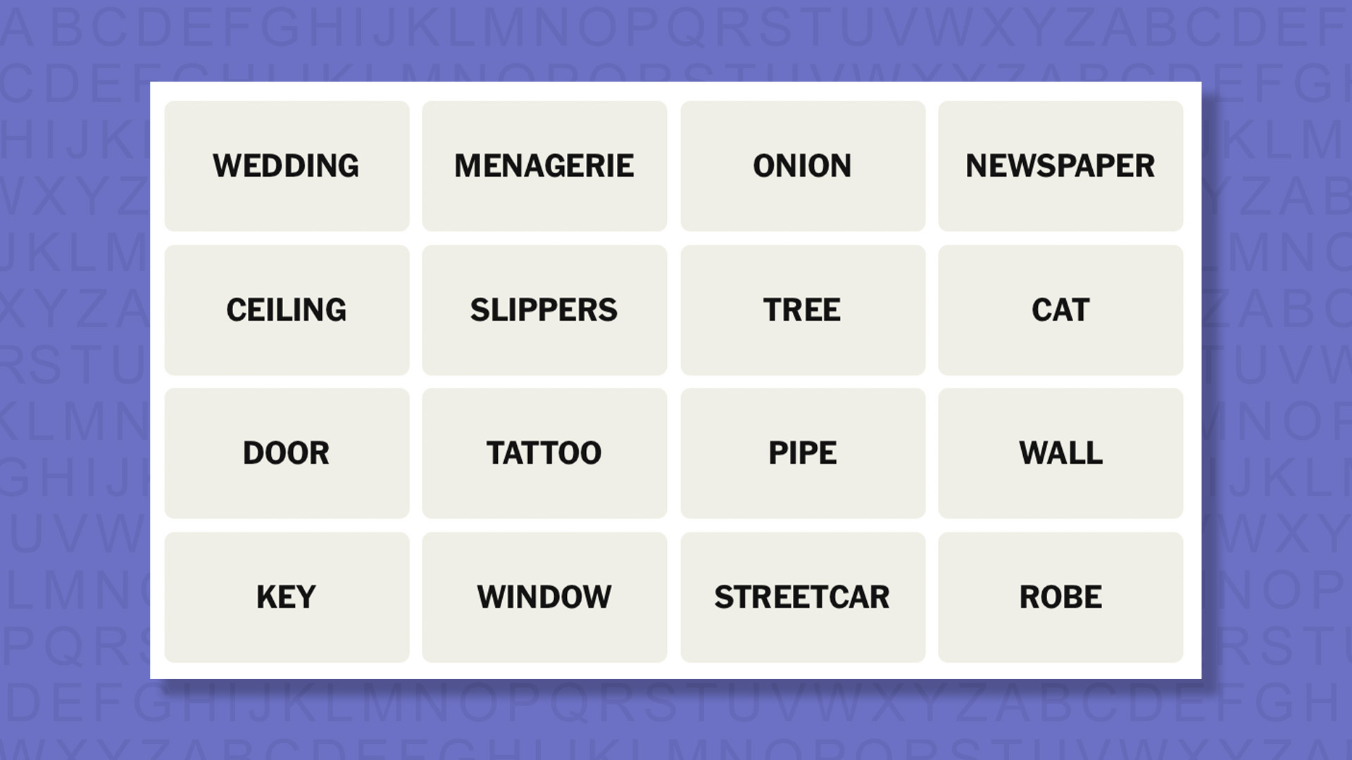 NEW Connections tip for game 1086 on a purple background