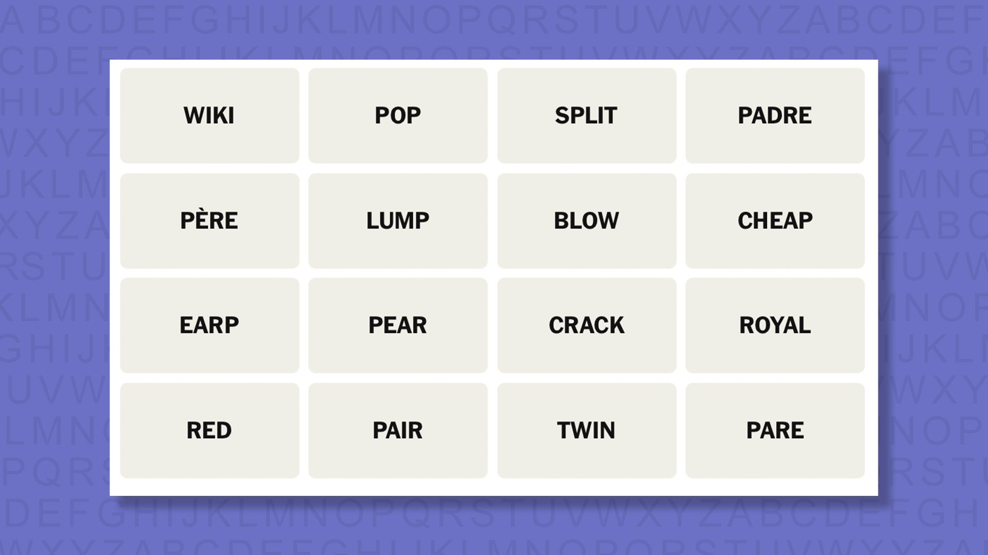 NEW Connections tip for game 1072 on a purple background
