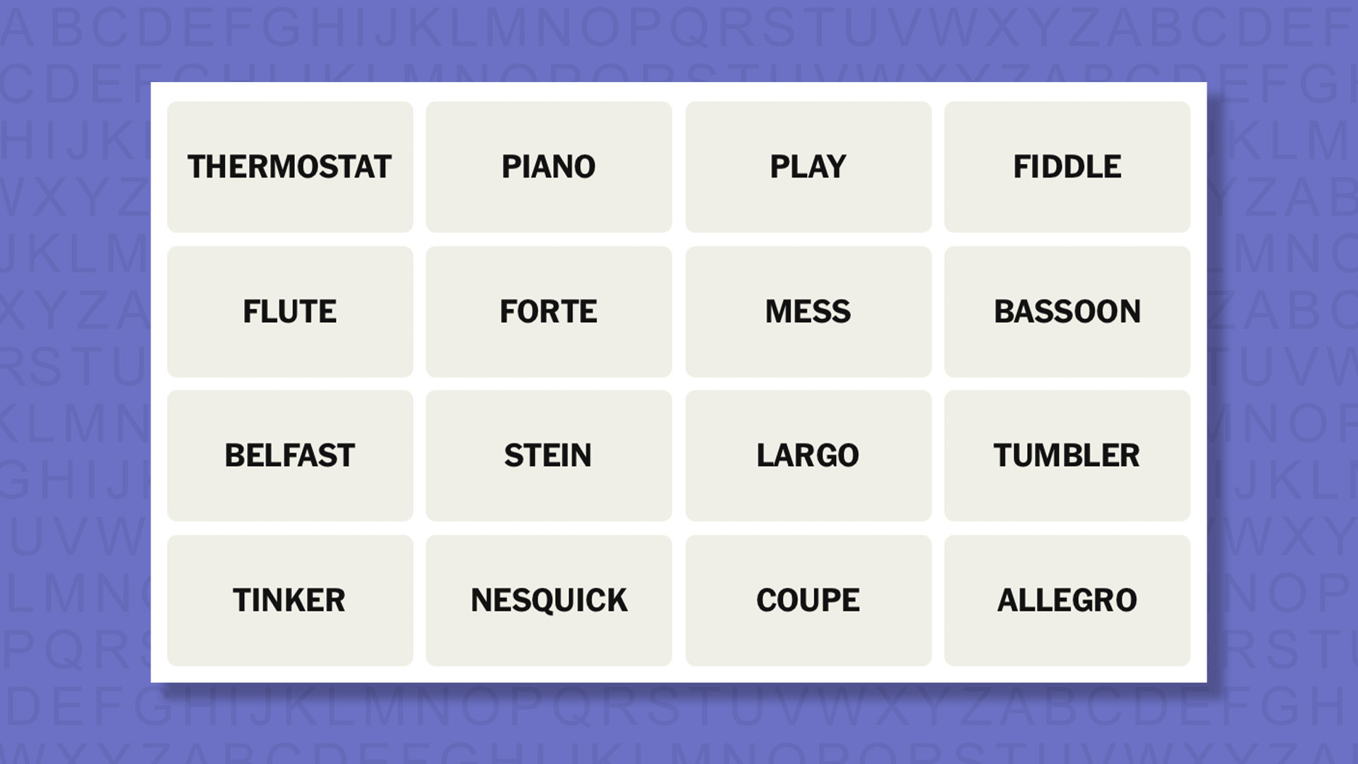 NEW Connections tip for game 1070 on a purple background