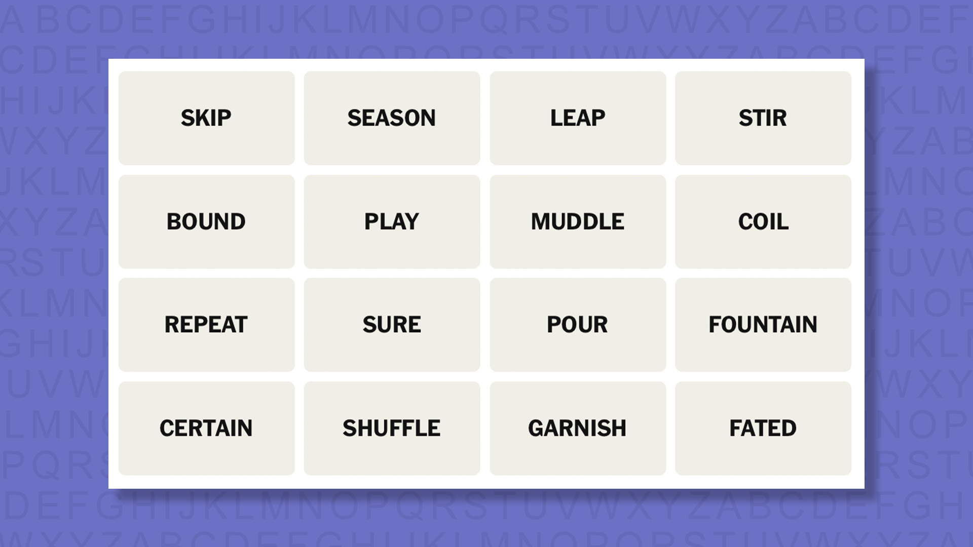 NEW Connections tip for game 1064 on a purple background