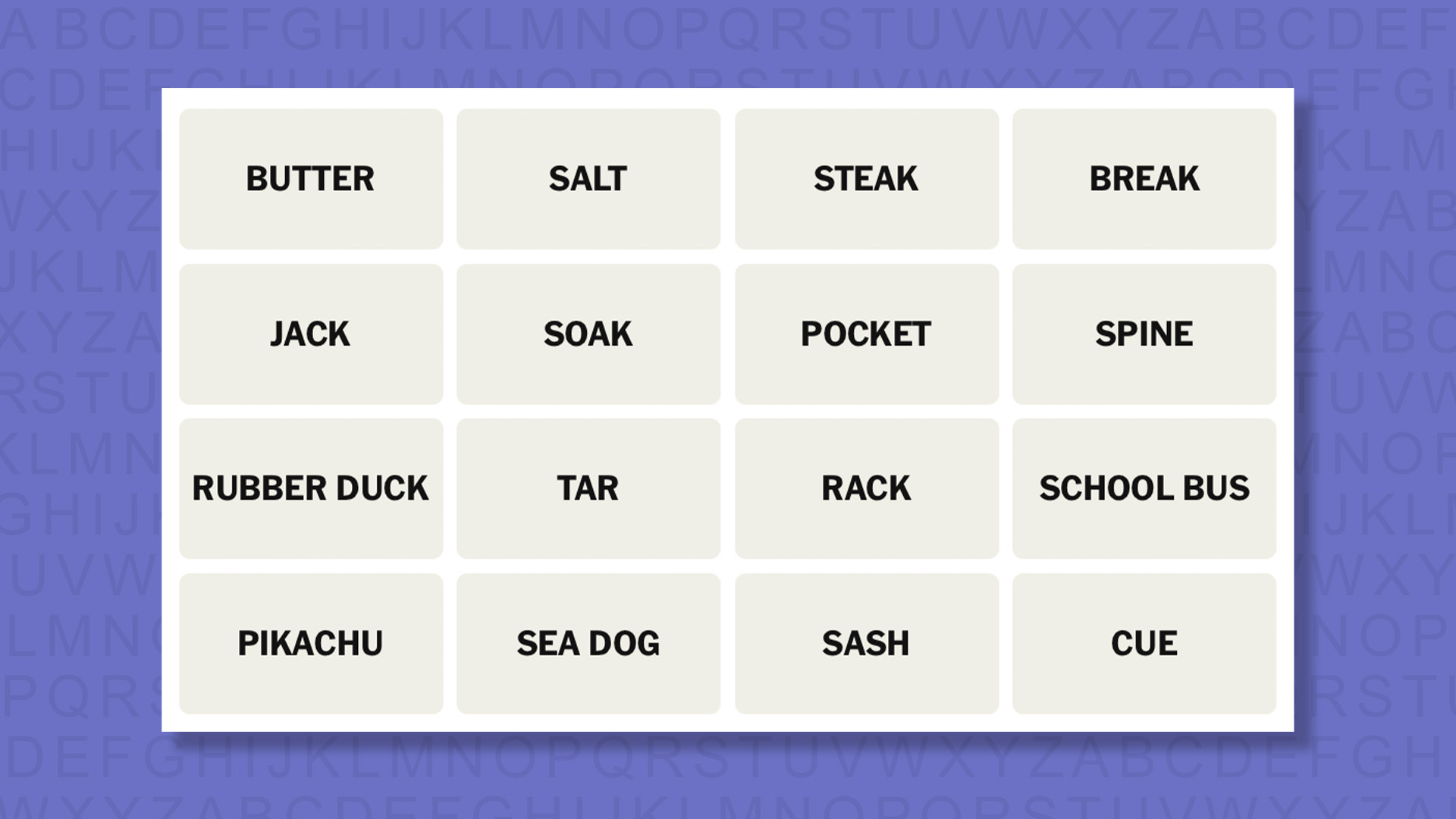 NEW Connections tip for game 1085 on a purple background