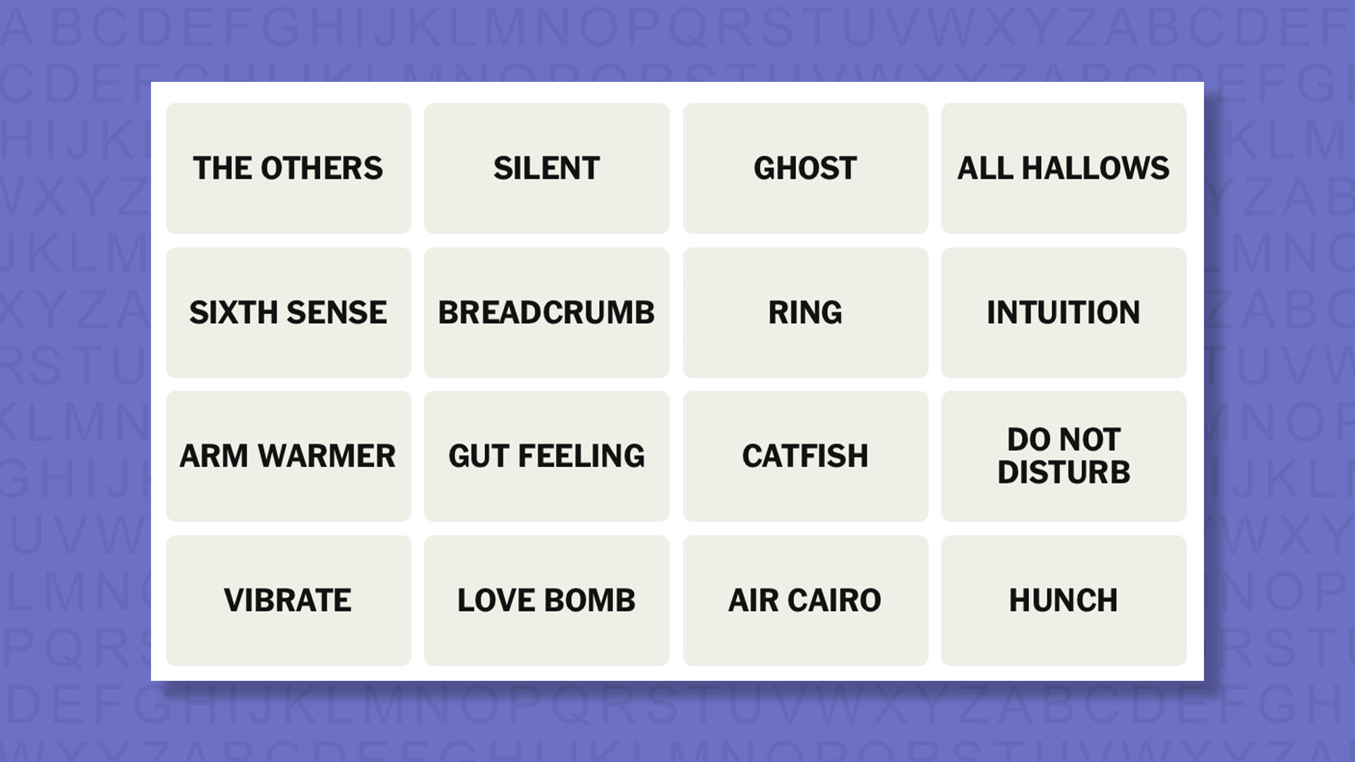 NEW Connections tip for game 1068 on a purple background