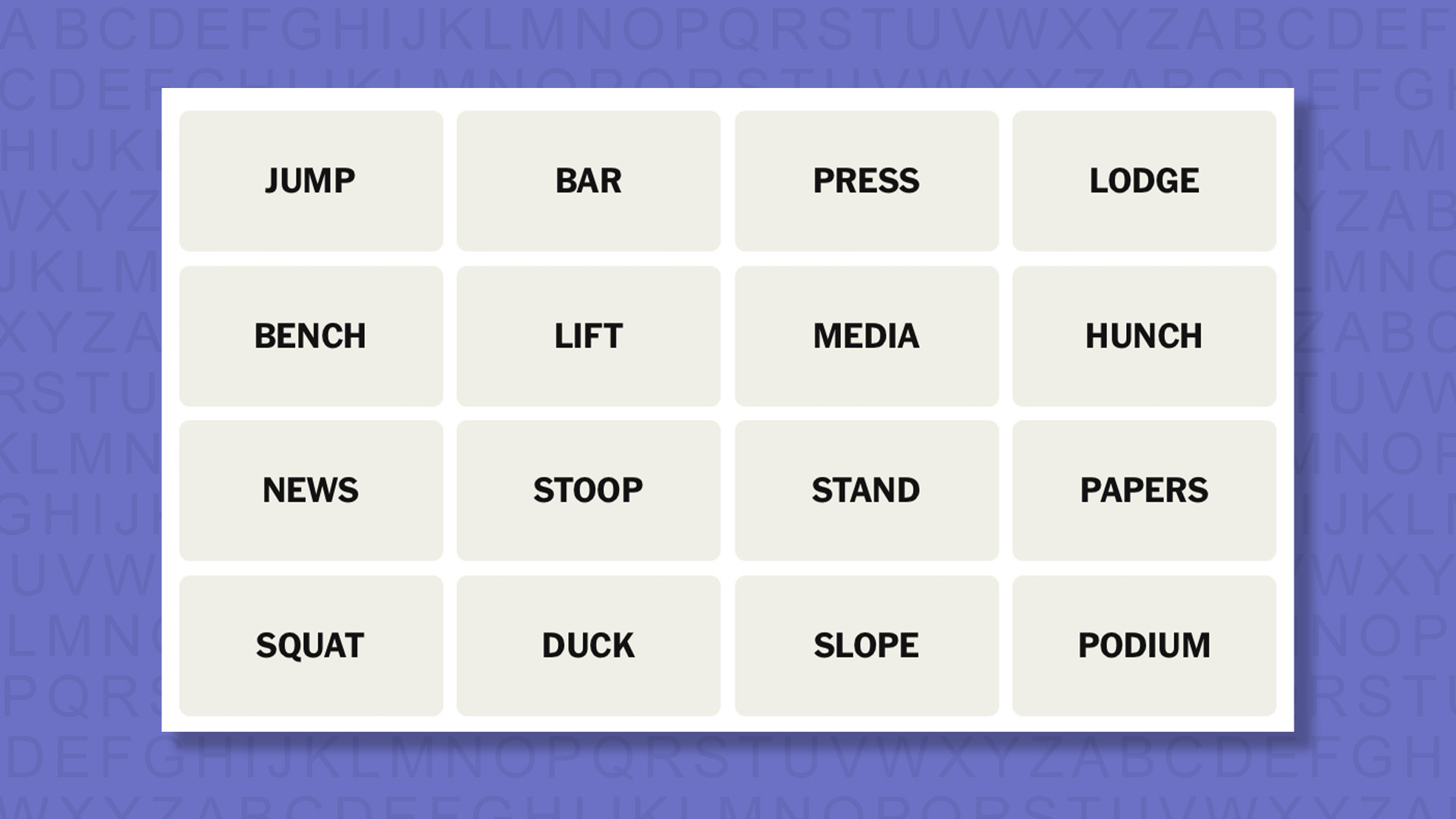NEW Connections tip for game 1082 on a purple background