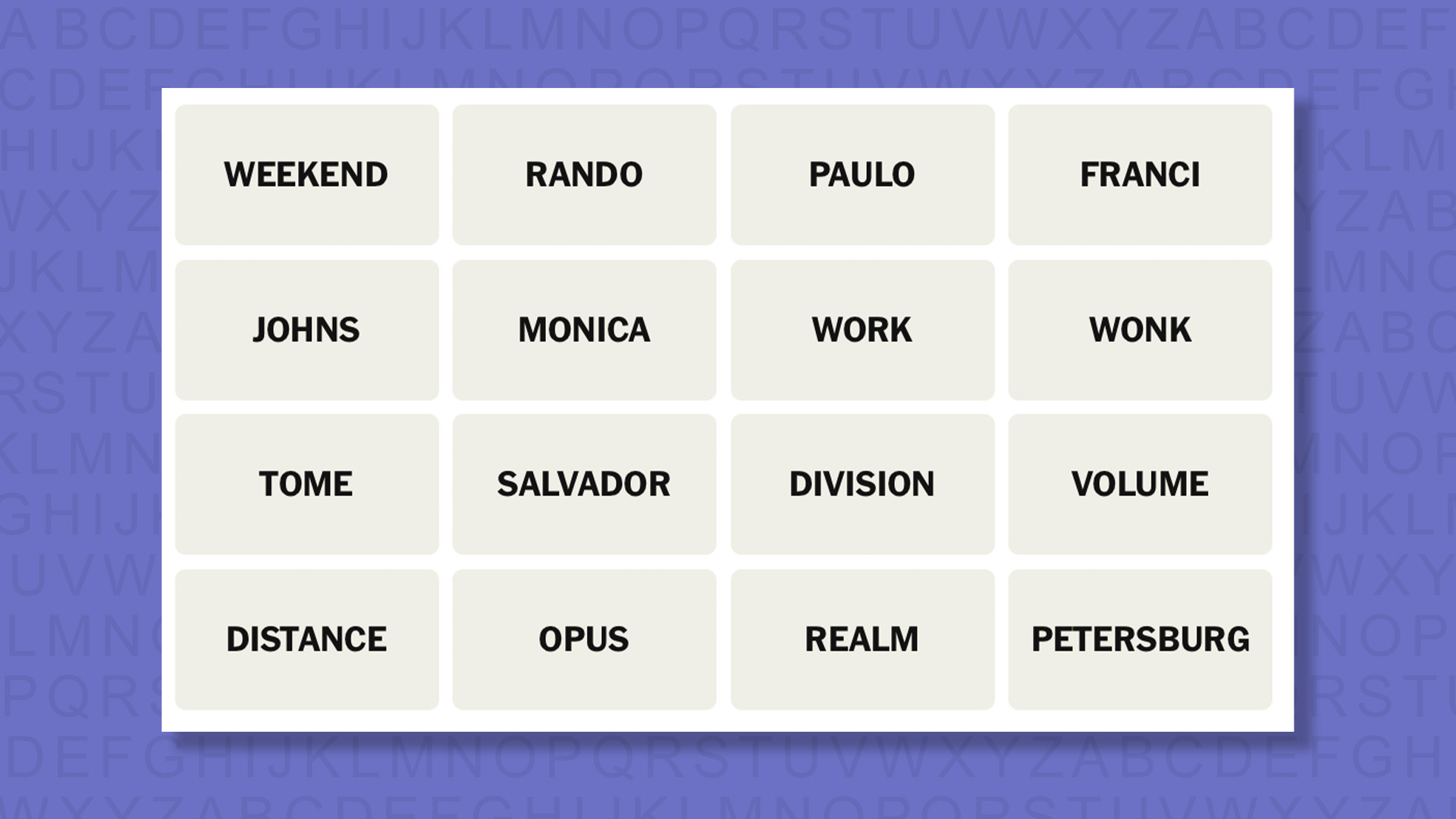 NEW Connections tip for game 1066 on a purple background