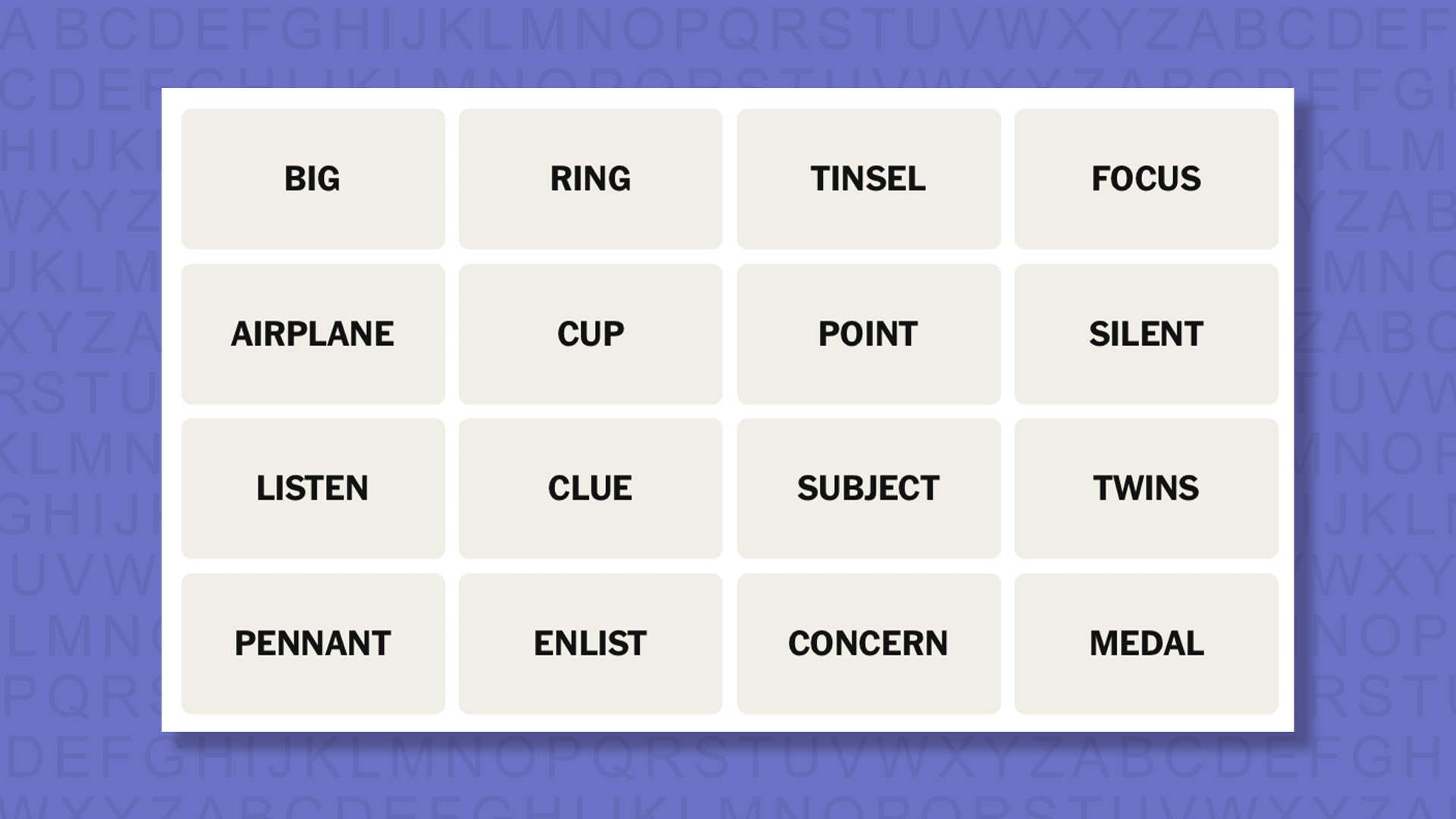 NEW Connections tip for game 1080 on a purple background
