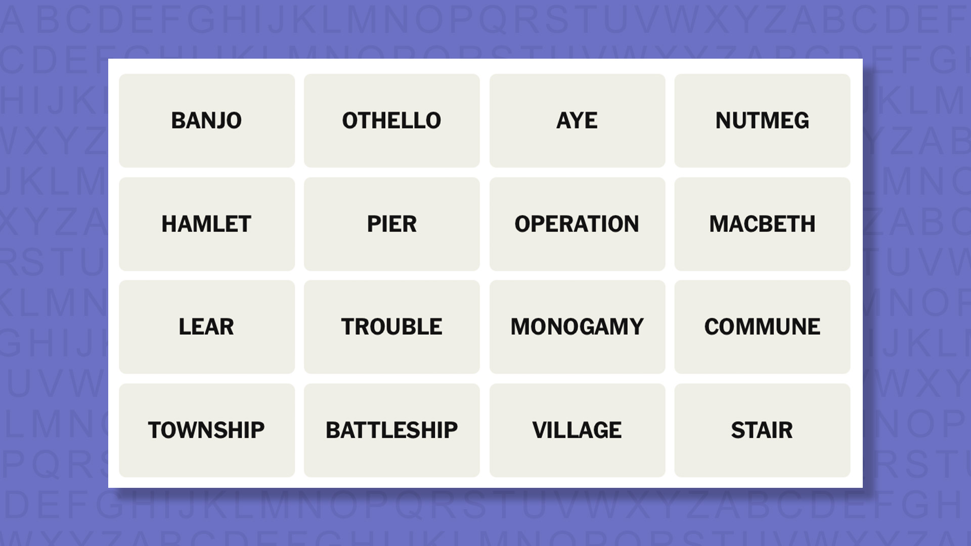 NEW Connections tip for game 1081 on a purple background
