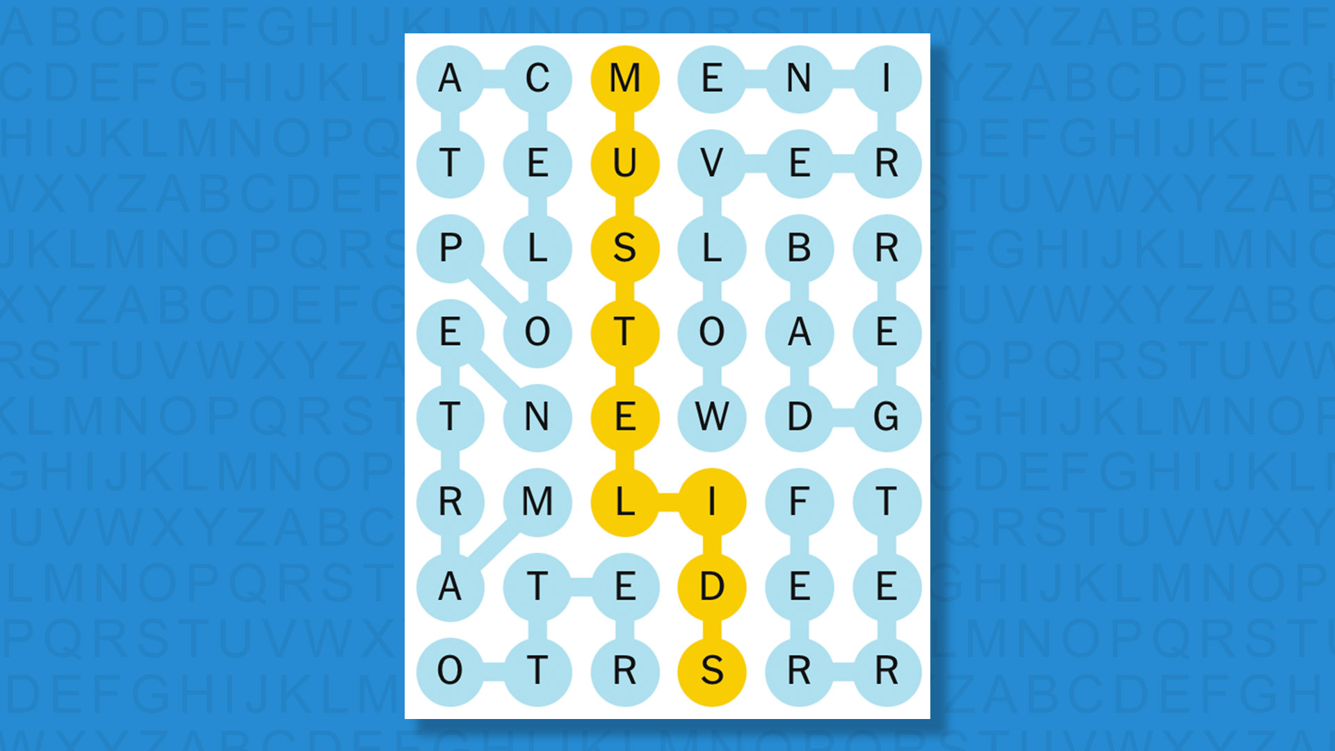NYT Strands answer for game 803 on a blue background