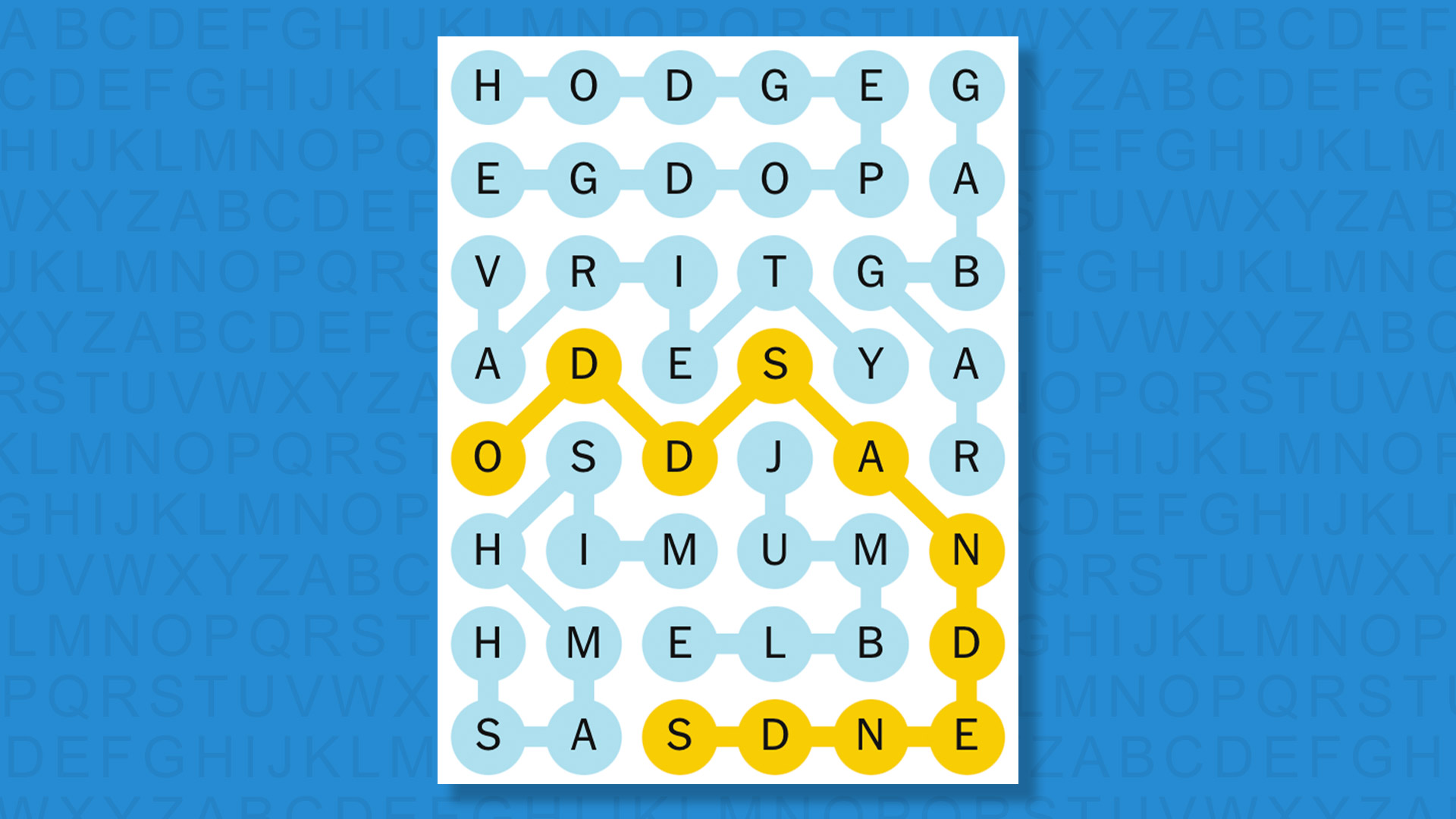 NYT Strands answer for game 799 on a blue background