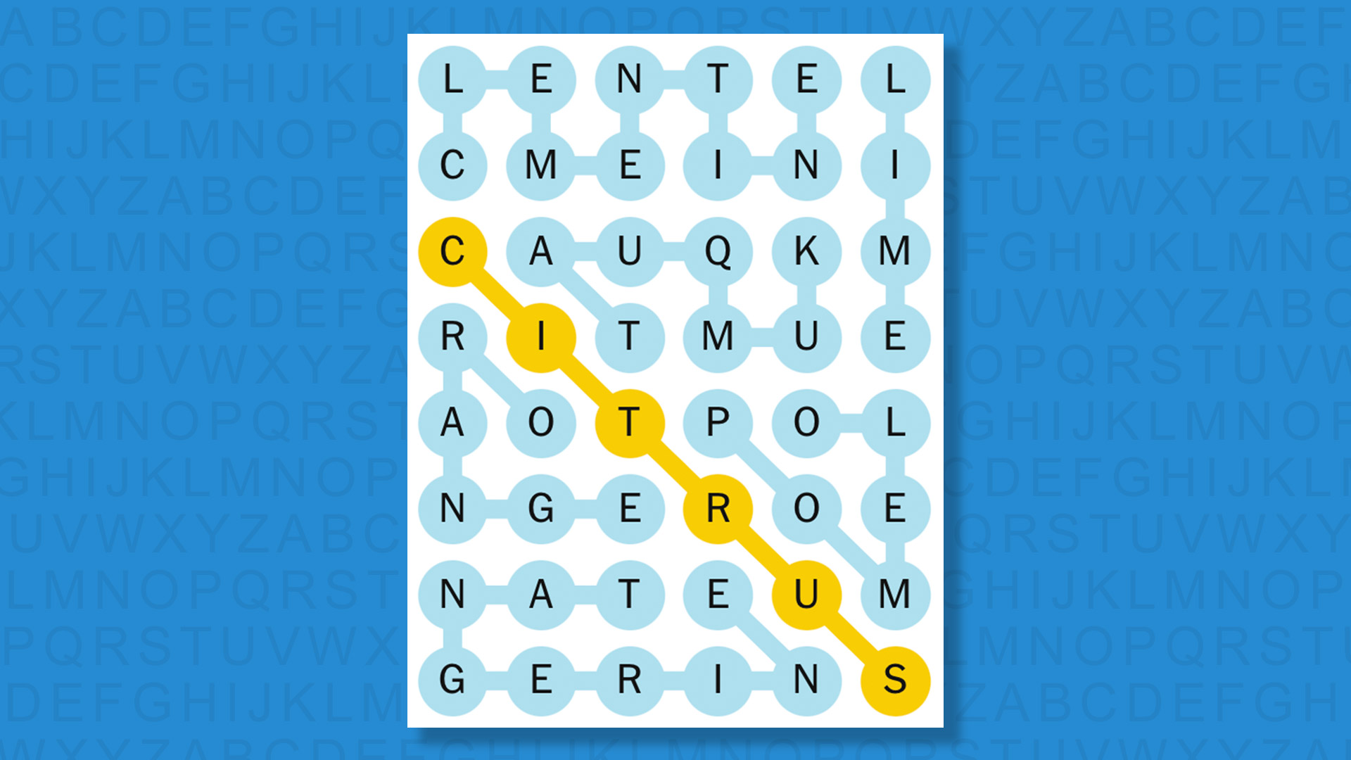 NYT Strands answer for game 806 on a blue background