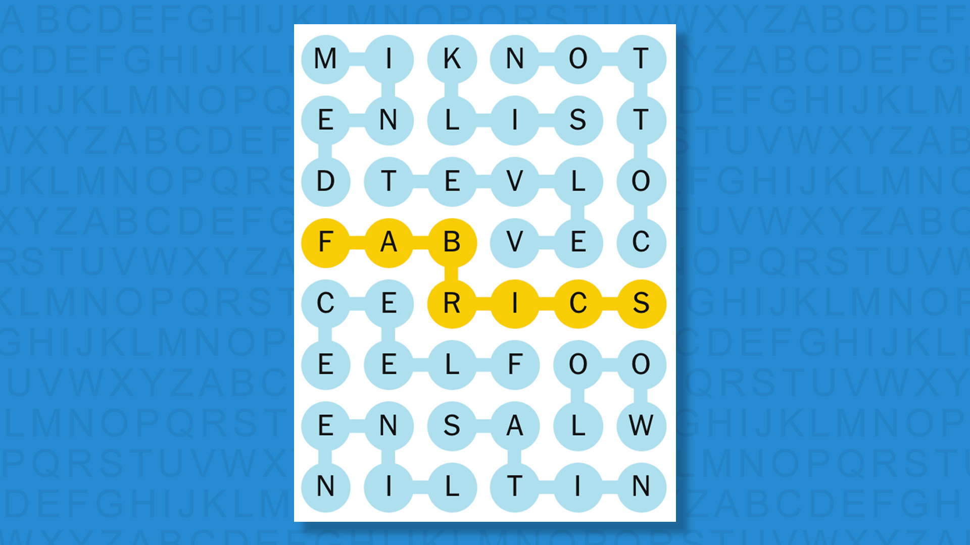 NYT Strands answer for game 809 on a blue background
