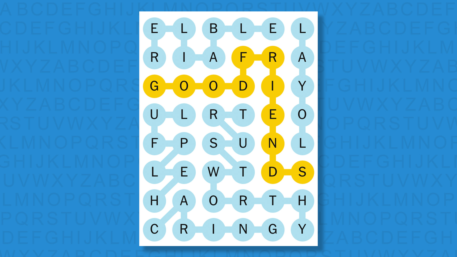 NYT Strands answer for game 818 on a blue background