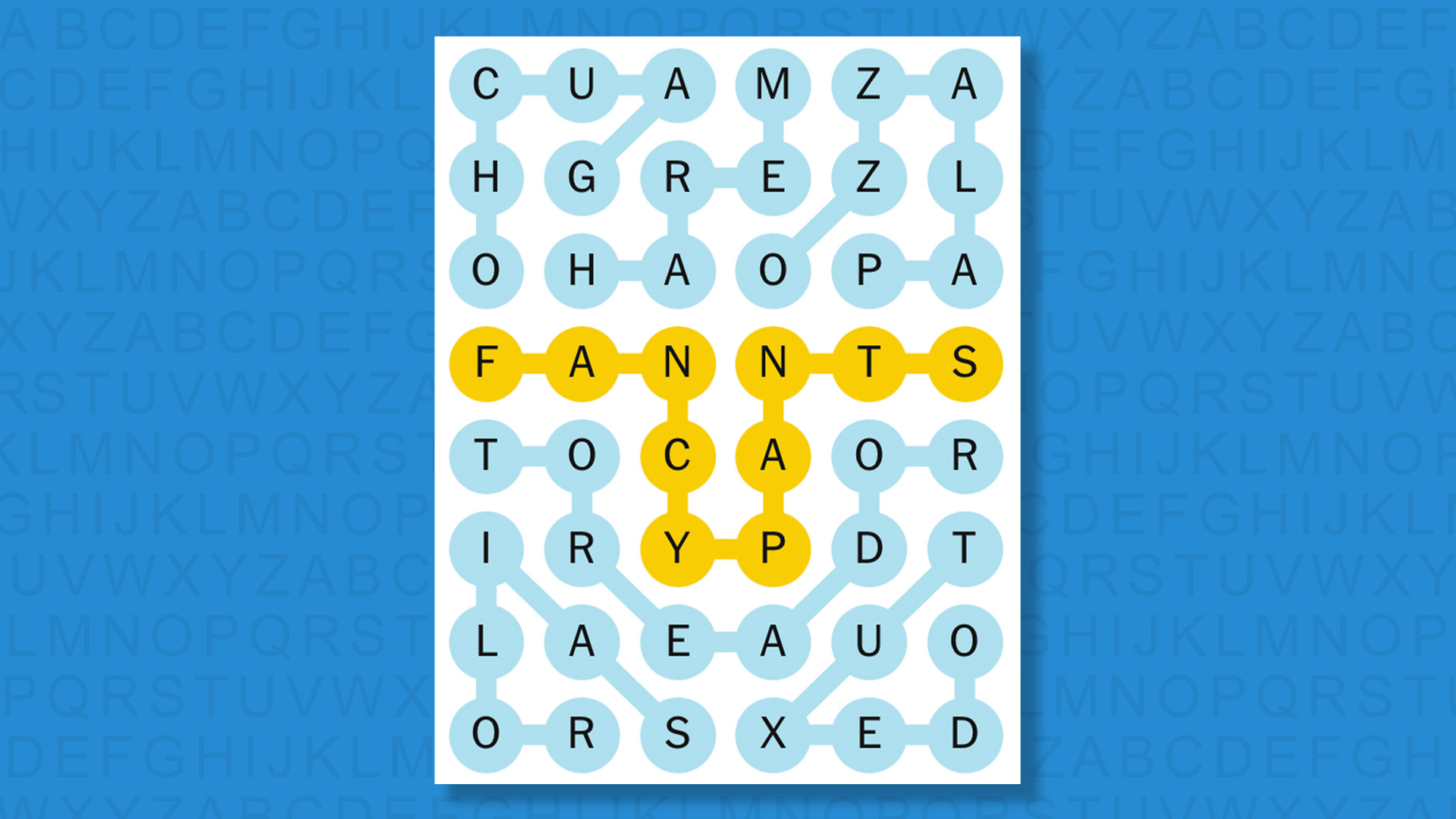 NYT Strands answer for game 800 on a blue background