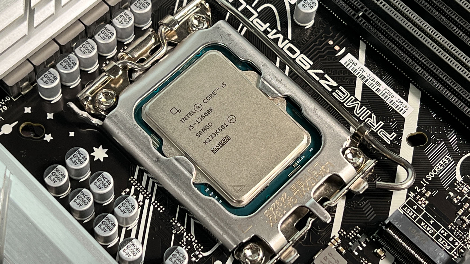 An Intel processor inserted into a motherboard