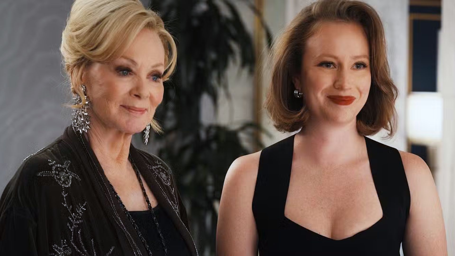 Deborah and Ava look at something off screen