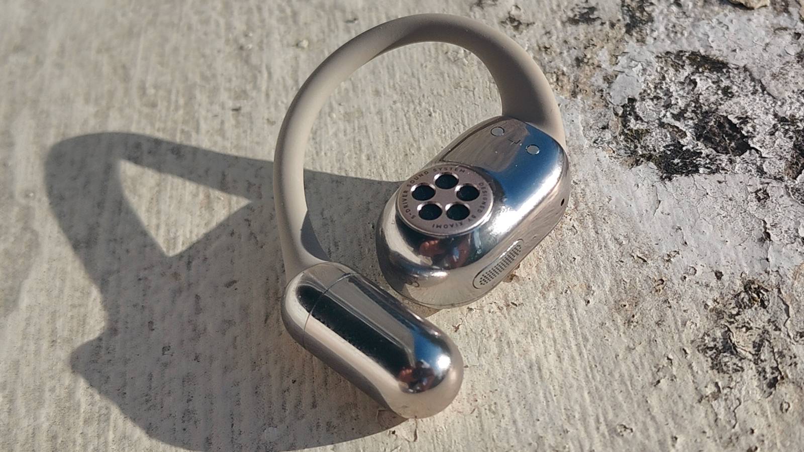 Xiaomi OpenWear Stereo Pro in a sunny outdoor setting.