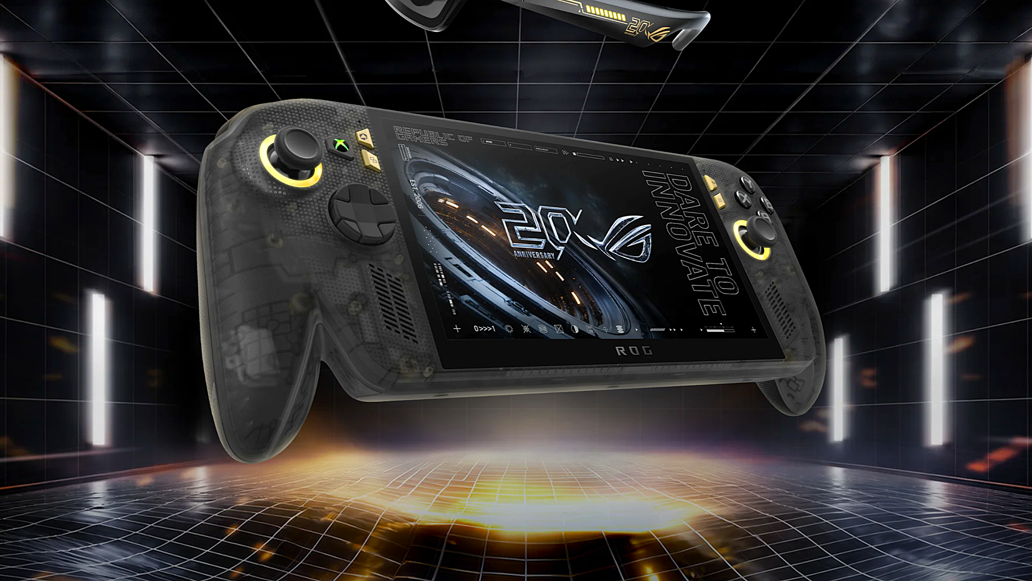 Rendering of the Asus ROG Xbox Ally X20 handheld