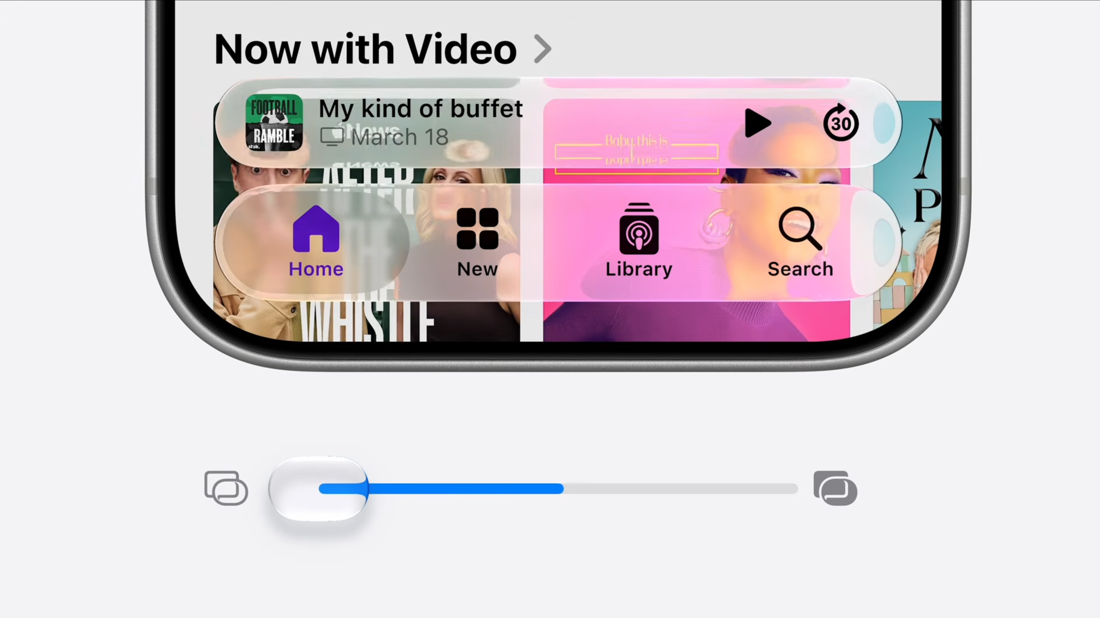 A slider for liquid glass in iOS 27