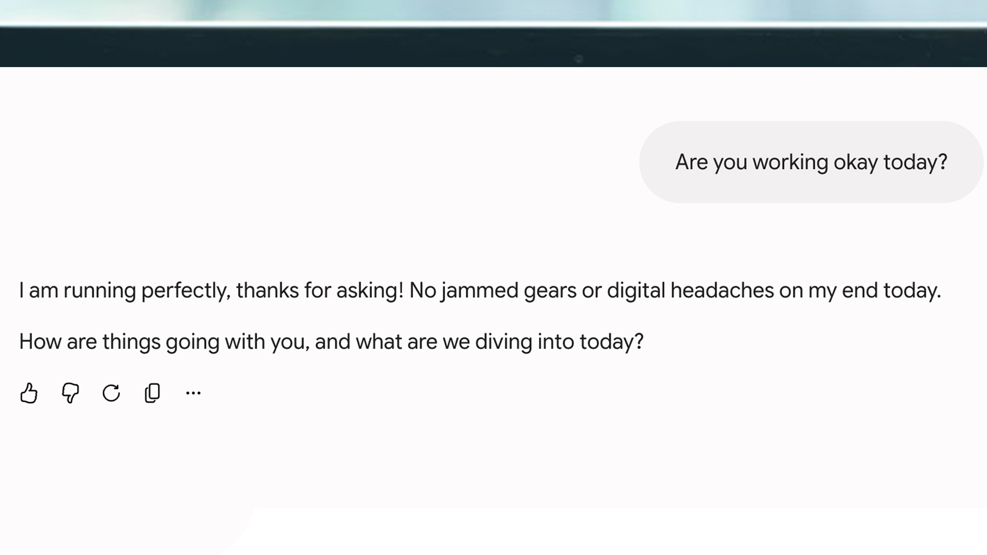 A portable screen showing a Google Gemini conversation