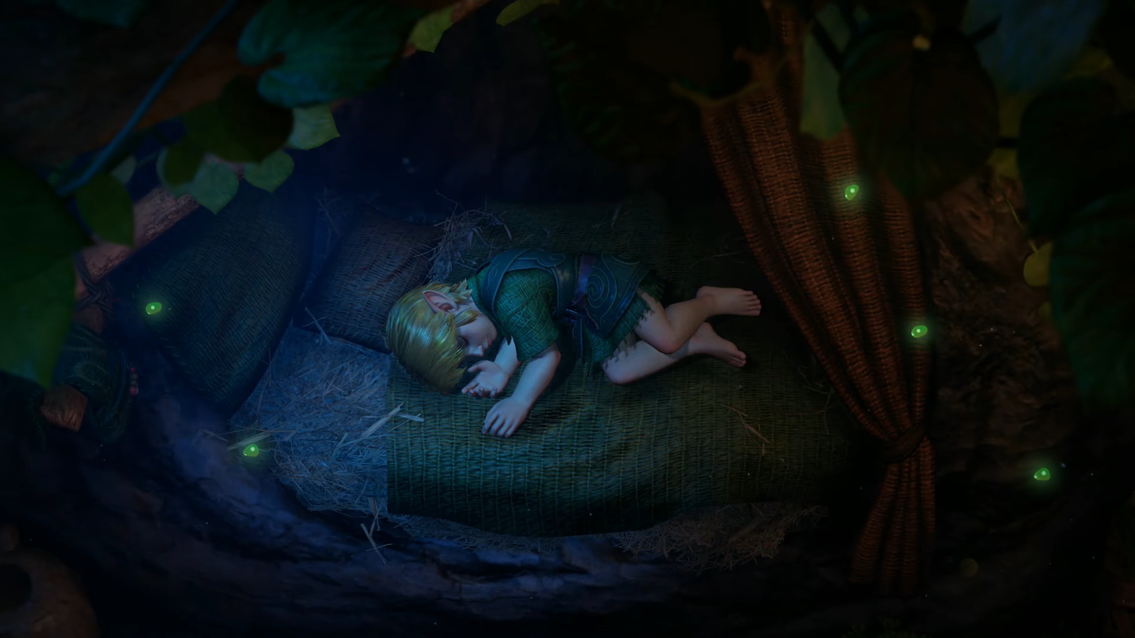 The Legend of Zelda: Ocarina of Time replay screenshot showing a sleeping Link.