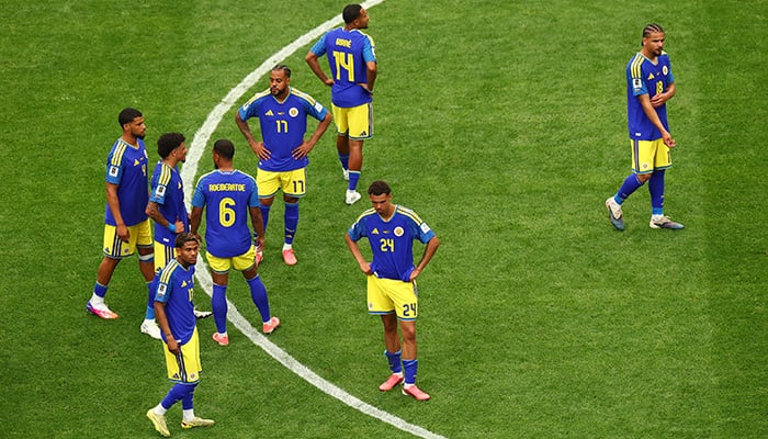 Curacao players look dejected after match, Houston Stadium, Houston, Texas, United States, June 14, 2026. — Reuters