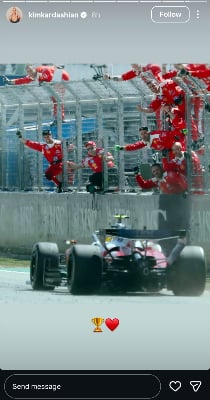 Kim Kardashian celebrates Lewis Hamilton's first Formula 1 win