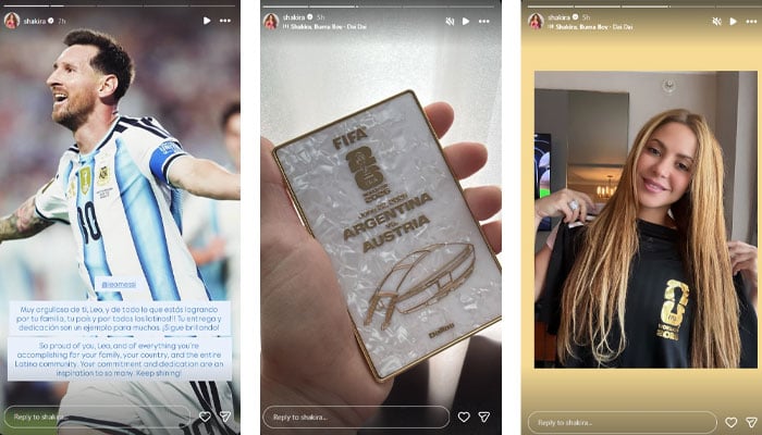 Shakira throws shade at ex Gerard Pique with proud message to Messi
