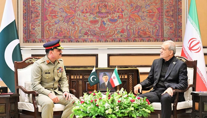 Chief of Defense Forces (CDF) and Chief of Army Staff (COAS) Field Marshal Syed Asim Munir called on Iranian President Pezeshkian on June 23, 2026. — ISPR