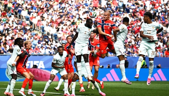 Norway's Leo Ostigard in action with Frances Dayot Upamecano and Desire Doue in the FIFA World Cup 2026 Group I match at Boston Stadium, Foxborough, Massachusetts, United States, June 26, 2026. — Reuters