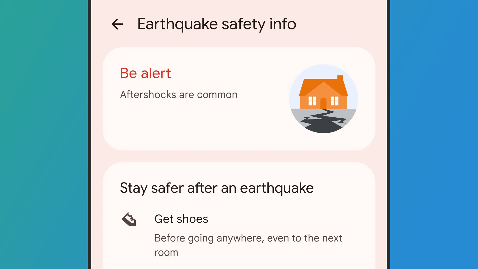 Android earthquake alarm system