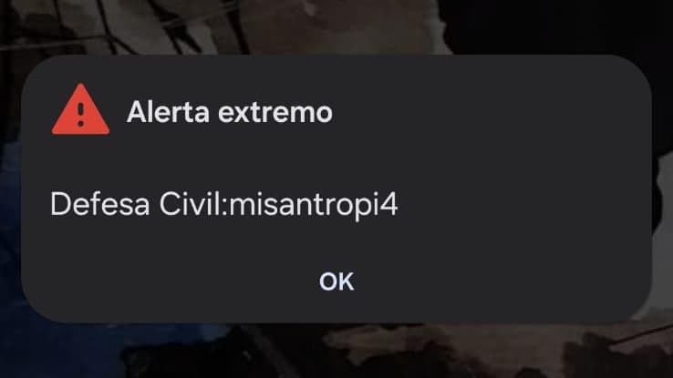 A warning sent by hackers to users in Brazil.