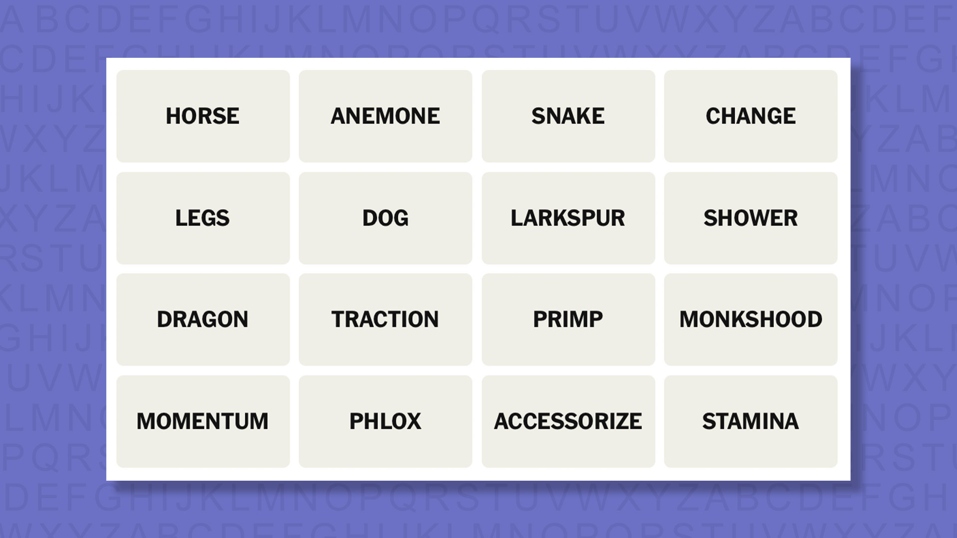 NEW Connections tip for game 1100 on a purple background
