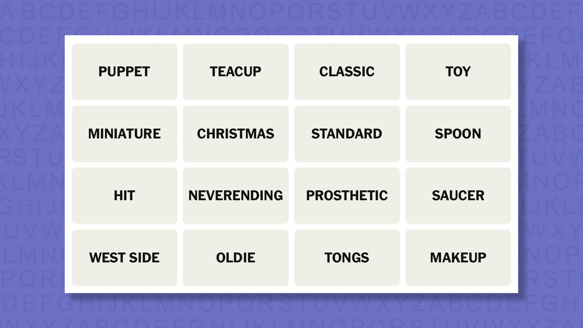 NEW Connections tip for game 1098 on a purple background