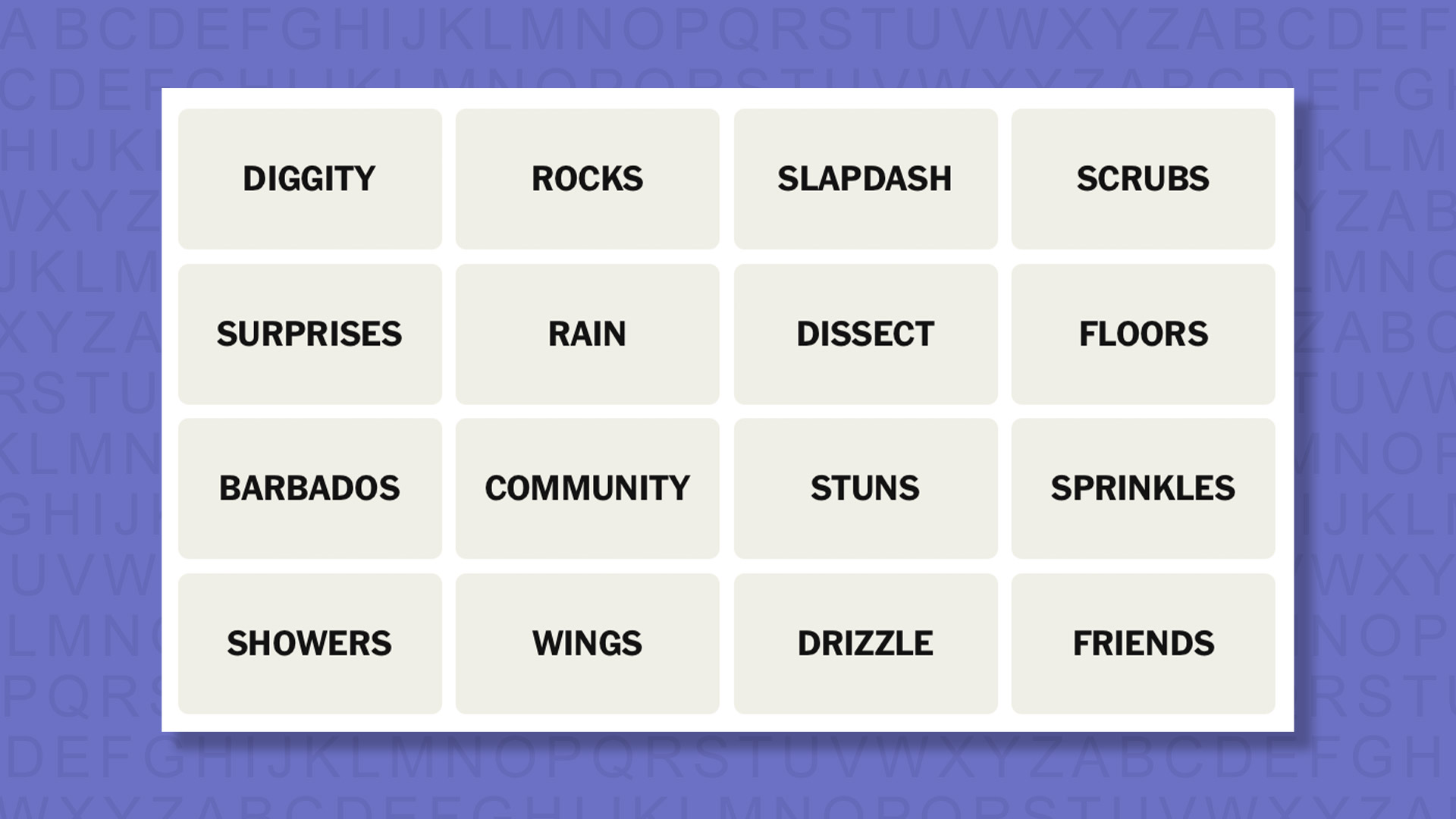 NEW Connections tip for game 1106 on a purple background