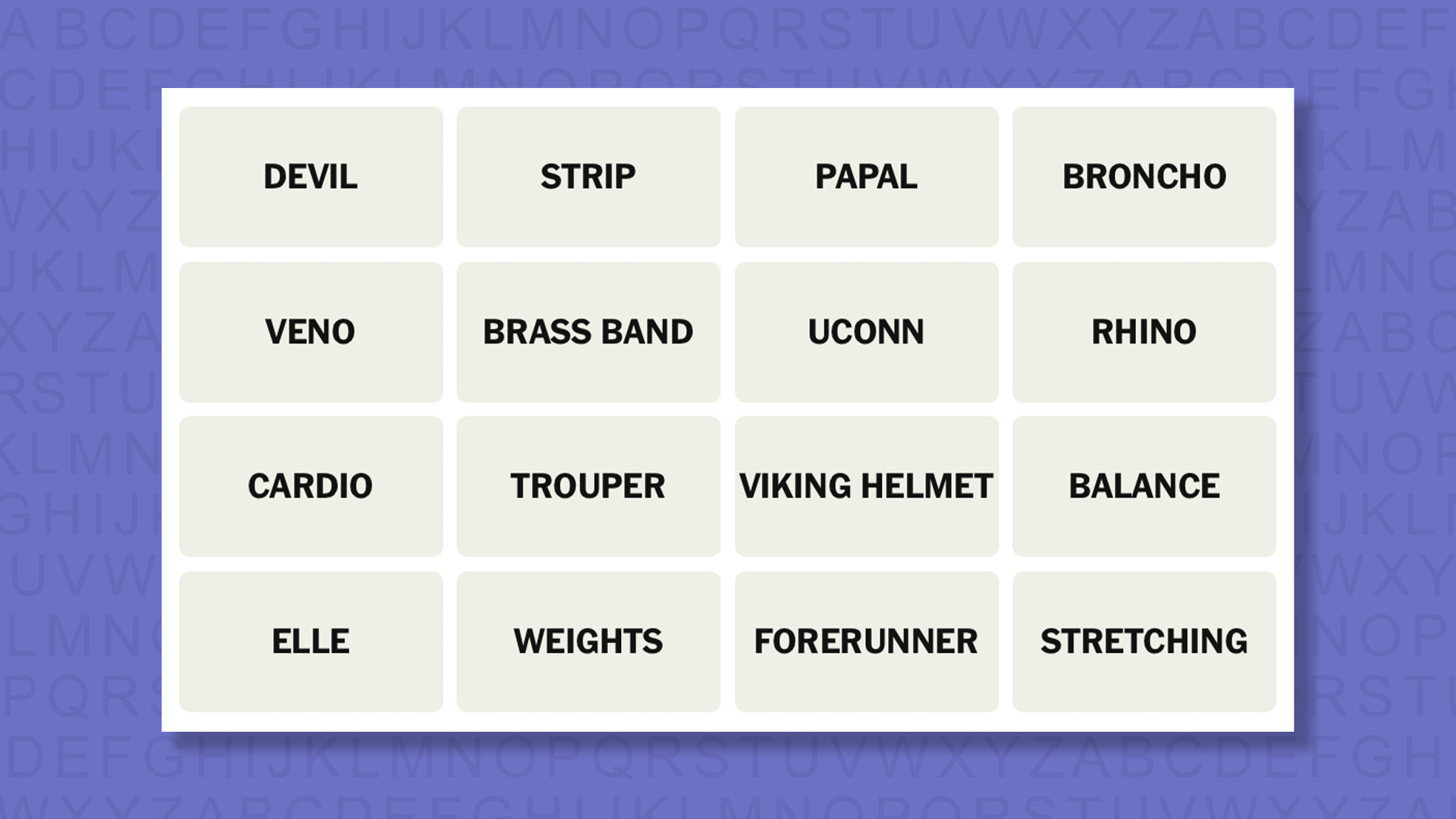 NEW Connections tip for game 1096 on a purple background