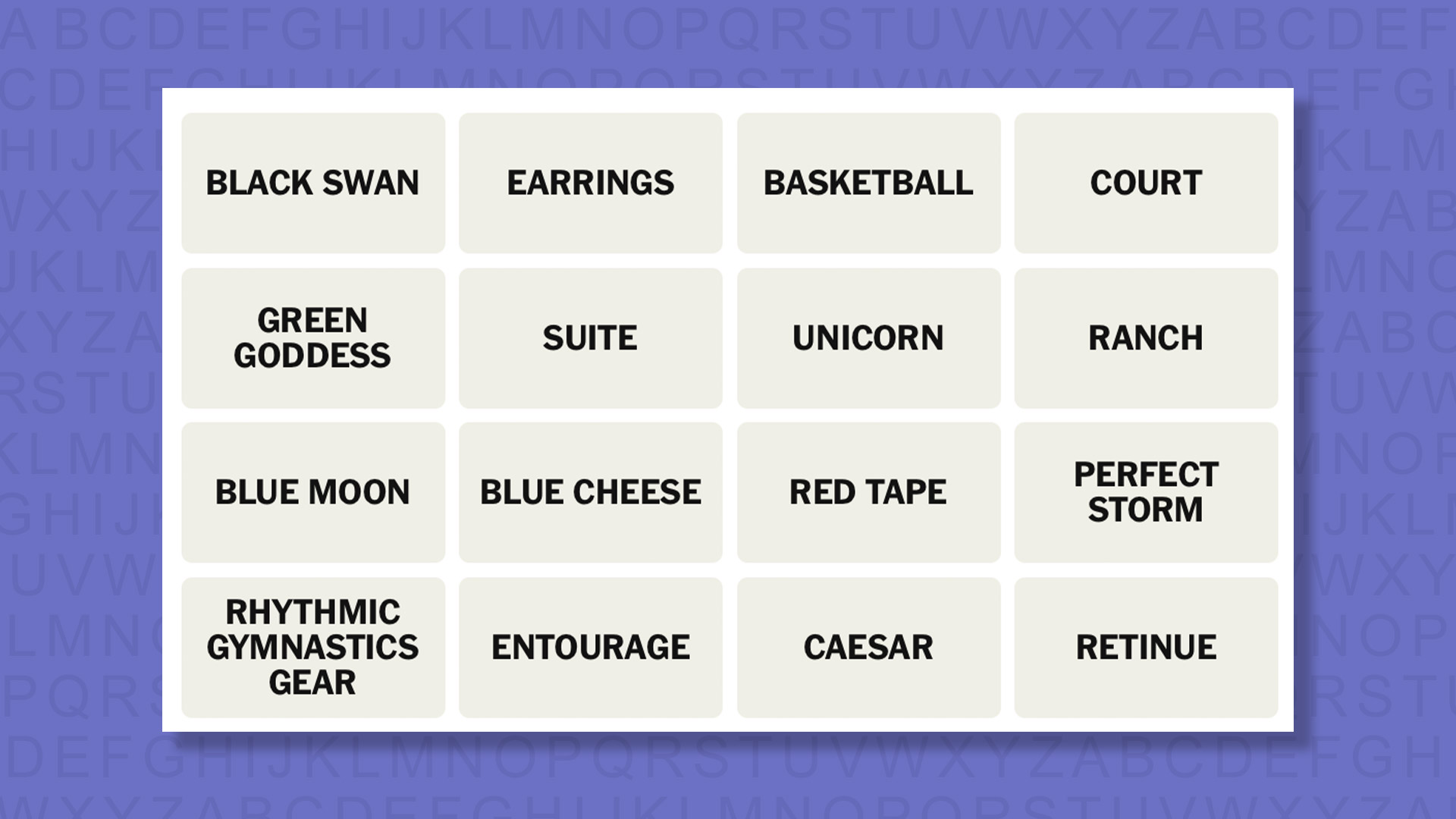 NEW Connections tip for game 1101 on a purple background