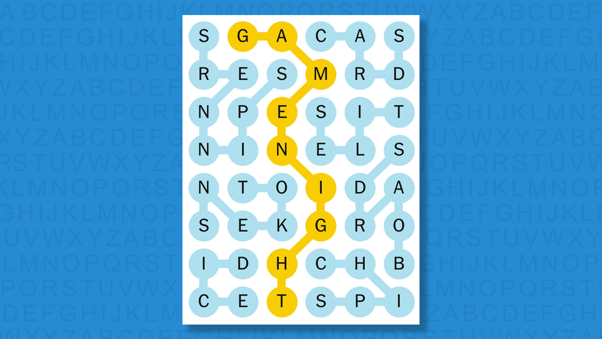 NYT Strands answer for game 827 on a blue background