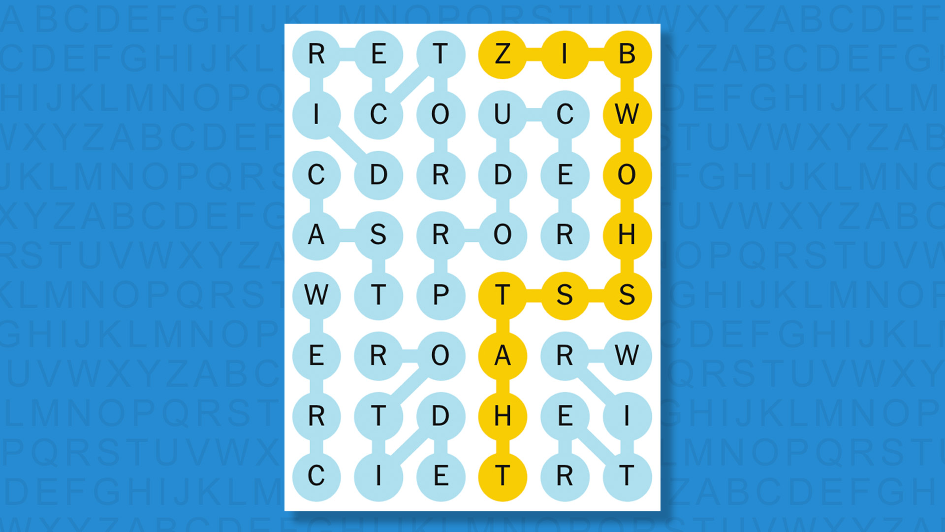 NEW Strands answer for game #849 on a blue background