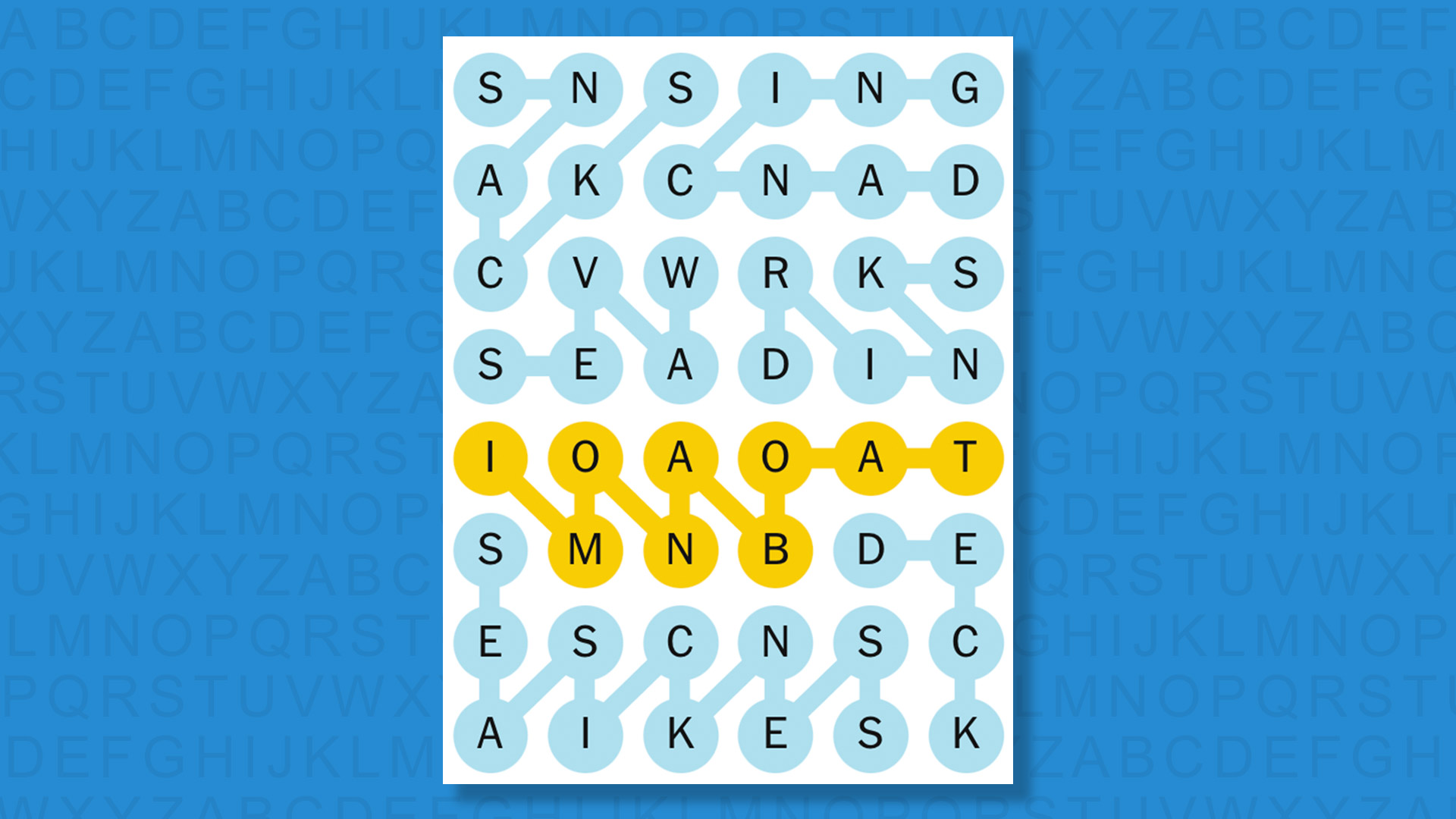 NEW Strands answer for game 828 on a blue background